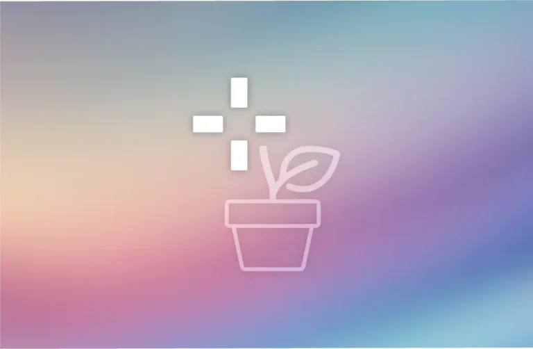 Growth Flower Pot on Gradient Background