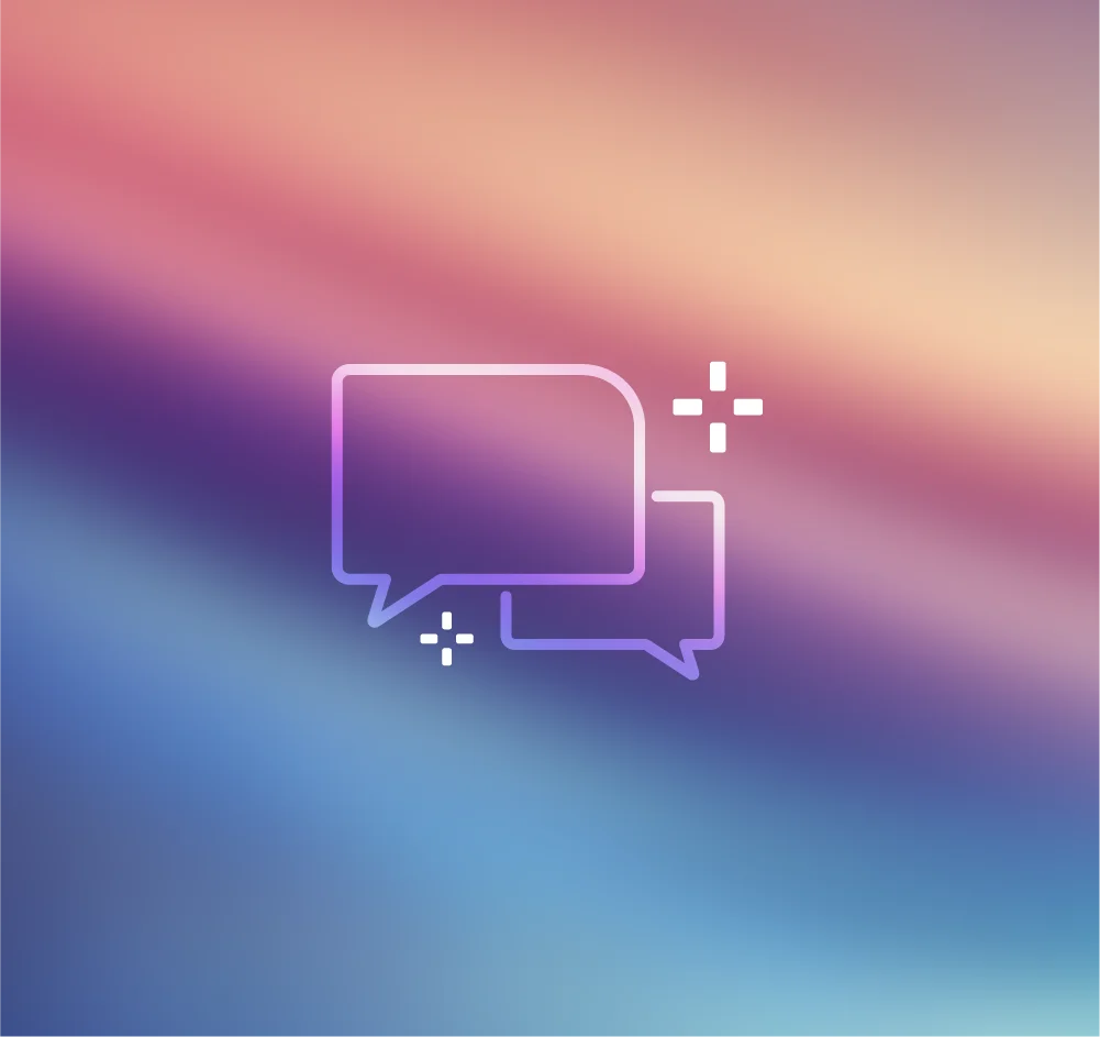 Speech Bubble Icon on Gradient Background